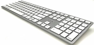 Cherry KW 9100 Slim Wireless Keyboard Silver Rechargable Gray MacOS JK-9110US-1 - Picture 1 of 14