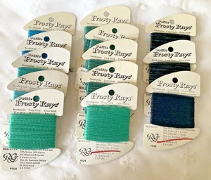 Rainbow Gallery Thread Frosty Rays Petite and Lot of 13 Metallic Assorted Blues - Picture 1 of 5