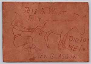 New Glasgow Canada This Is What They Did To Me Leather 1906 Postcard - Picture 1 of 2
