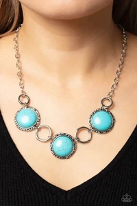 Paparazzi - Saharan Scope Blue Necklace (Turquoise Crackle Stone) - Picture 1 of 3