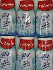 LOT OF 6 COLGATE 2 In 1 Toothpaste Tooth Whitening Mouthwash ICEY BLAST 4.6oz - Picture 1 of 9