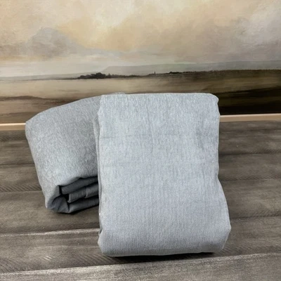 Pottery Barn 舒适云帘窗帘窗帘 50 英寸 x 96 英寸棉衬里布蓝色套装/2 — 第 1/4 张图片