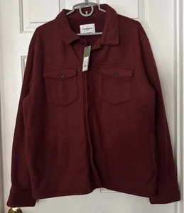 GOODFELLOW *NWT* Shacket Jacket Size L Mens Button Down Shirt Maroon Button Down - Picture 1 of 5