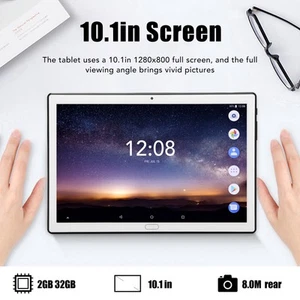 UK Plug 10.1in HD Tablet 2GB RAM 32GB ROM Dual SIM Dual Standby Tablet For Le FY - Afbeelding 1 van 23
