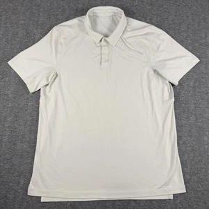 Lululemon Polo Shirt Mens Large White Performance Golf Athletic Lightweight - Picture 1 of 9