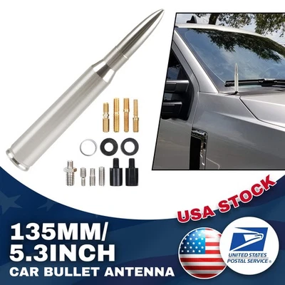 5.3inch Nickel Gun BULLET Antenna Radio FM Antena For Audi TT Quattro 2008-2011 Foto 1 de 4
