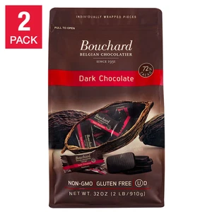Bouchard Belgian Napolitains Premium Chocolate Oscuro 32 OZ, Paquete de 2 - Imagen 1 de 12