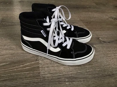 Vans Old Skool Sk8 Hi Top Sneakers Black Youth Size 3 Shoes Lace Up Boys 751505 - Image 1 of 4