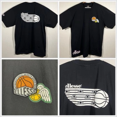 Camiseta Ellesse Boretto para hombre negra ropa deportiva camisa de baloncesto manga corta talla XL Foto 1 de 4