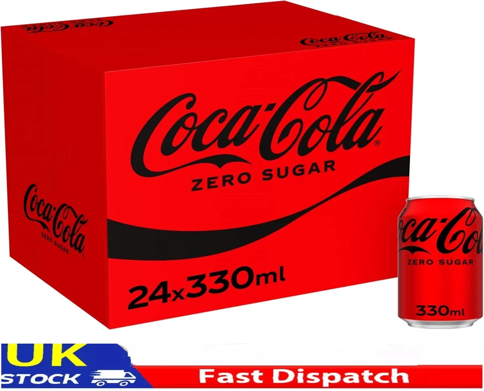 Coca Cola Zero Sugar 24 x 330ml Cans 330 ml (Pack of 24) - Image 1 of 4