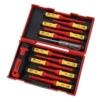 13pc VDE Insulated Screwdriver Pozi Philips Flat Interchangeable Insulated Tools - Image 1 of 4