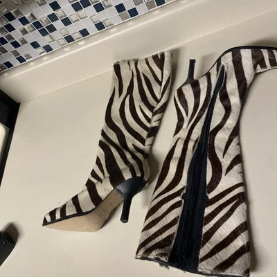 Botas altas Guess Y2K vintage de piel de cebra talla 6 RARAS Foto 1 de 4