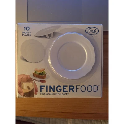 Anillos para platos de comida para dedos de 10 piezas - Mini bandejas portátiles para aperitivos de fiesta - Nuevo de Lote Antiguo Foto 1 de 3