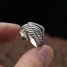 Real 925 Sterling Silver Ring Angel Wings Adjustable Size 7 8 9 10 11