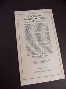 Haskin Information Bureau Map Of The United States - Picture 1 of 7