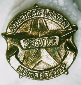 Vintage goldfarbene AMERICAN LEGION Dienstmitgliedschaft Stern Revers Hut PIN - Bild 1 von 3