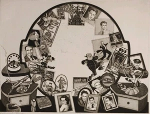 Bruce McCOMBS "HOLLYWOOD MIRROR" 1988 Original Etching 25/200 Pencil Signed - Picture 1 of 9