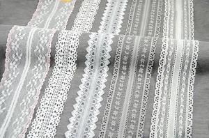 CORTE CINTA DE ENCAJE YARDA DE COLECCIÓN BLANCO GRIS ROSA 30 35 55 65mm ANCHO ARTESANÍA NUPCIAL - Imagen 1 de 7