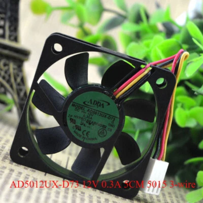 1pc ADDA AD5012UX-D73 12V 0.3A 5CM 5015 3-wire Cooling Fan NEW - Image 1 of 4