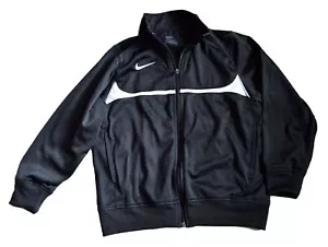 NIKE Black White Boys Girls Full zip Track Sport Athletic Jacket Size S Small - Picture 1 of 3