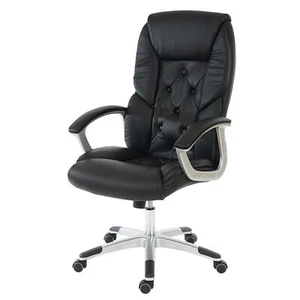 Profi-Bürostuhl L42 XXL, Chefsessel, 150kg belastbar Kunstleder, schwarz - Bild 1 von 6