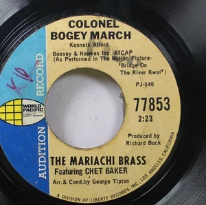 Pop Promo 45 The Mariachi Bass Featuring Chet Baker - Colonel Bogey March / La B - Picture 1 of 2
