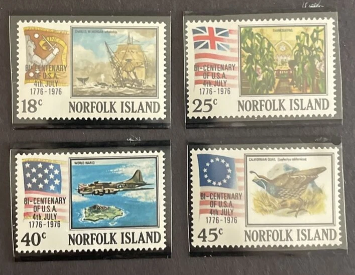 Norfolk Island 1976 Set of 4 MNH OG Sc#194-197 US Bicentennial - Image 1 of 1