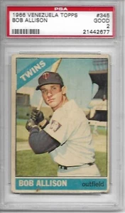 1966 Venezuela Topps #345 Bob Allison    Minnesota Twins     PSA 2 - Picture 1 of 2