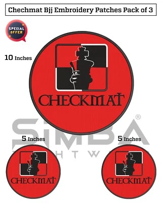 BJJ Checkmat Gi Patches Jiujitsu Gi Embroidery Patches Checkmat BJJ Kimono Patch - Image 1 of 4