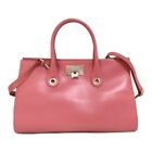 Auth JIMMY CHOO Riley Pink Leather & Suede Tote Bag