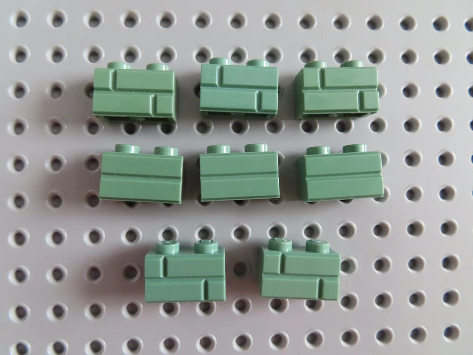 Lego 8 x Mauerstein Ziegelstein 98283 sandgrün 1x2 - Bild 1 von 1