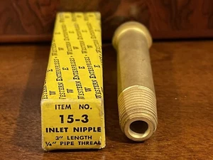 WESTERN ENTERPRISES 3"OAL, 1/4"NPT, INLET NIPPLE 15-3 *NEW* - Picture 1 of 2