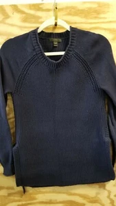 J.Crew Women's Pullover Sweater XXS Blue Round neck Long sleeve Tie Side - Picture 1 of 11