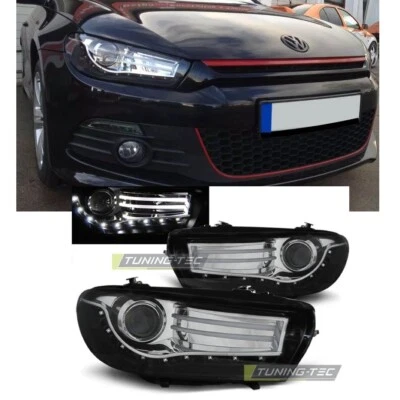 FARI ANTERIORI LED PER VW SCIROCCO 08-14 FANALI LAMPADA HEADLIGHTS - Imagen 1 de 4
