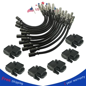New Ignition Spark Coils with Plug wire sets For Mercedes-Benz C CL CLK ML Class - Picture 1 of 10