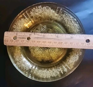 Federal Glass SHARON "Cabbage Rose" Amber Bread and Butter Plate 6” Set Of 4 - Picture 1 of 3