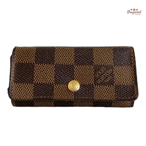 Original Louis Vuitton Damier Ebene beschichtetes Canvas Leder 4 Schlüsseletui CT4183 - Bild 1 von 12
