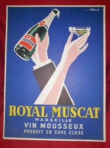 ANCIENNE PUBLICITEE EN CARTON  SERIGRAPHIE ROYAL MUSCAT MARSEILLE N°708/245 - Imagen 1 de 7