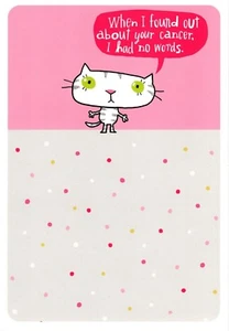 Funny Get Well Soon About Your Cancer Curse Word Cat Consoles Hallmark Card - Picture 1 of 3