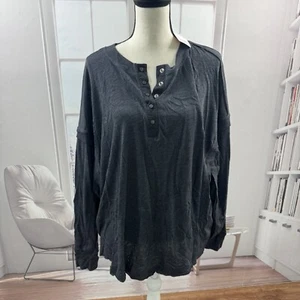 X FP Movement One Up Top Relaxed Manica Lunga Nero FREE PEOPLE Medium - Foto 1 di 9