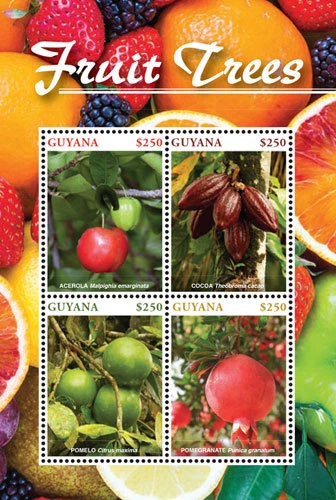 Guyana 2015 - Fruit Trees - Sheet of 4 Stamps - Scott #4433 - MNH - Image 1 of 1