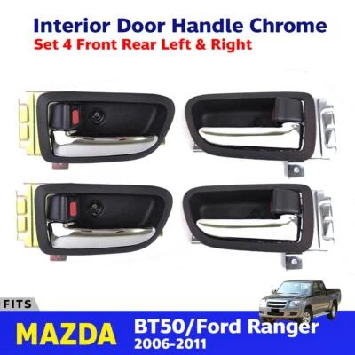 Interior Door Handle Chrome Set 4 Fits Mazda BT-50 Ford Ranger Truck 2006-11 P06 Foto 1 de 4