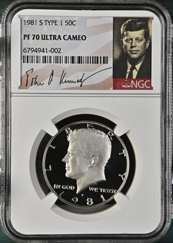1981 S Type 1 Proof 50c Kennedy Half Dollar NGC PF70 Ultra Cameo Cover