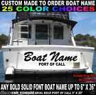 6' x 36' CUSTOM MADE TRANSOM BOAT NAME VINYL DECAL LETTERING  W/ PORT OF CALL 