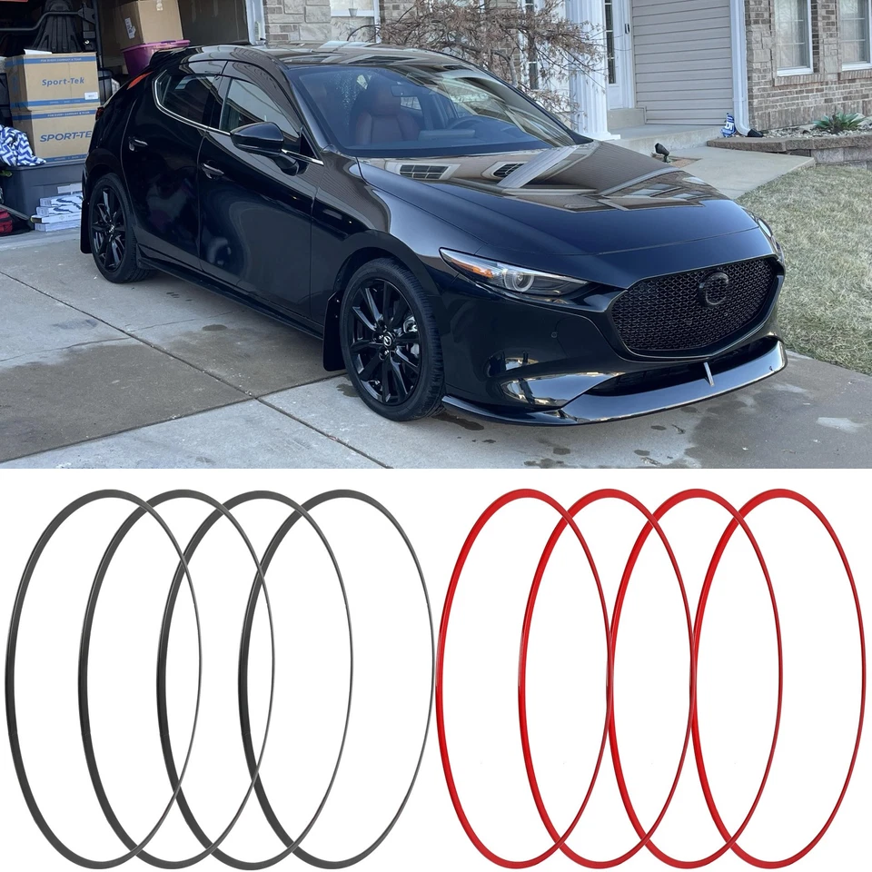 Protector de llanta de aluminio para Mazda 3 6 4 piezas protectores de llanta de cubo de rueda anillos de cubierta Foto 1 de 4