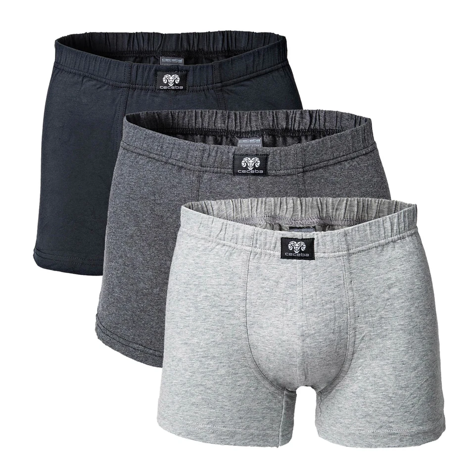 CECEBA Herren Pants grau uni 3er Pack 9