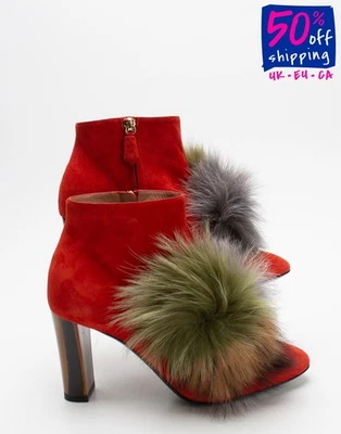 PVP €339 POLLINI Botines Cuero Gamuza US7.5 UK5 EU38 HECHOS A MANO en Italia Foto 1 de 4