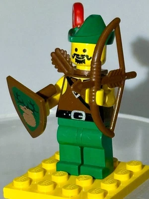 LEGO: Bosque Oscuro "Forestman 1" (cas285) Minifigura con Carcaj-Sheild y Arco *BONITO* Foto 1 de 4
