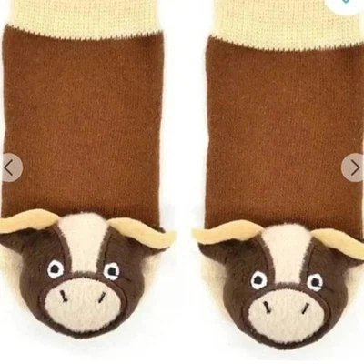 NWT boogie toes boutique longhorn Steer or bull rattle socks size 1-2Y - Image 1 of 4
