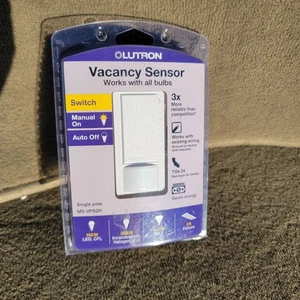 Lutron Vacancy Sensor MS-VPS2H Single Pole White Motion Switch New In Package - Picture 1 of 2